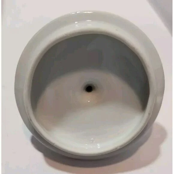 Vtg Chinese Ginger/Temple Jar Temple with Lid Pink Florals Green Leaves on White